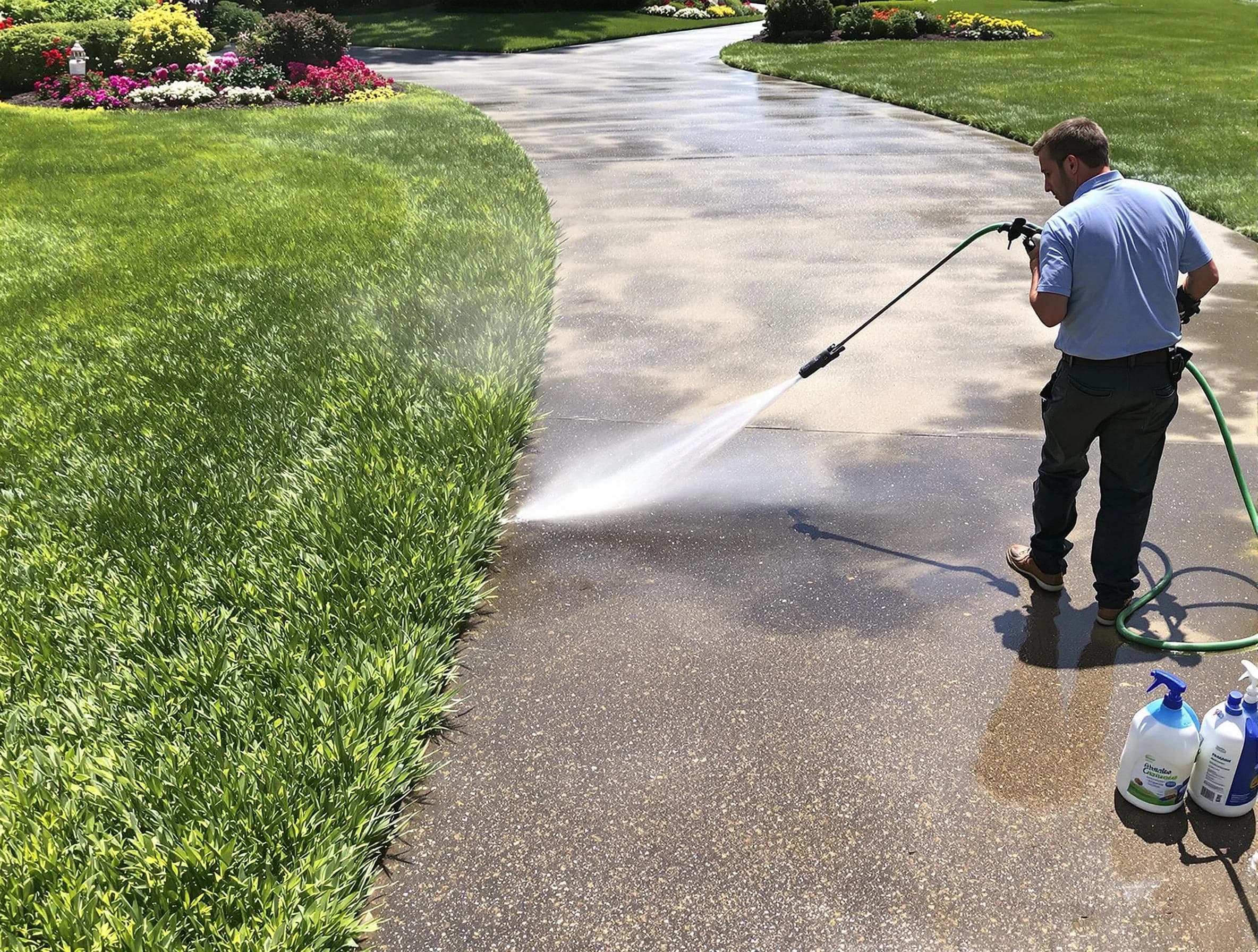 Before and after pressure washing by Aurora Power Washing in Aurora